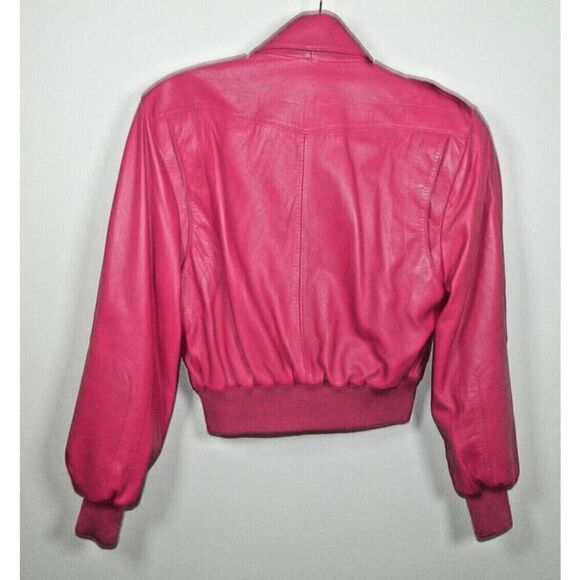 Michael Hoban North Beach Jacket Shorts‎ Set Size 7/8 Pink Leather 90's Pockets - Picture 8 of 15